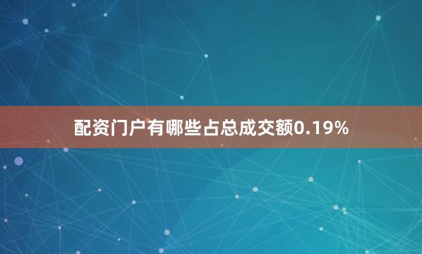配资门户有哪些占总成交额0.19%
